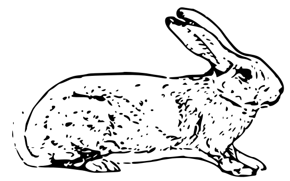 Free Black and White Rabbit Clipart,
