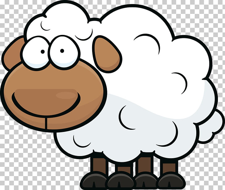 Sheep Cartoon , Lamb, white and brown sheep illustration PNG