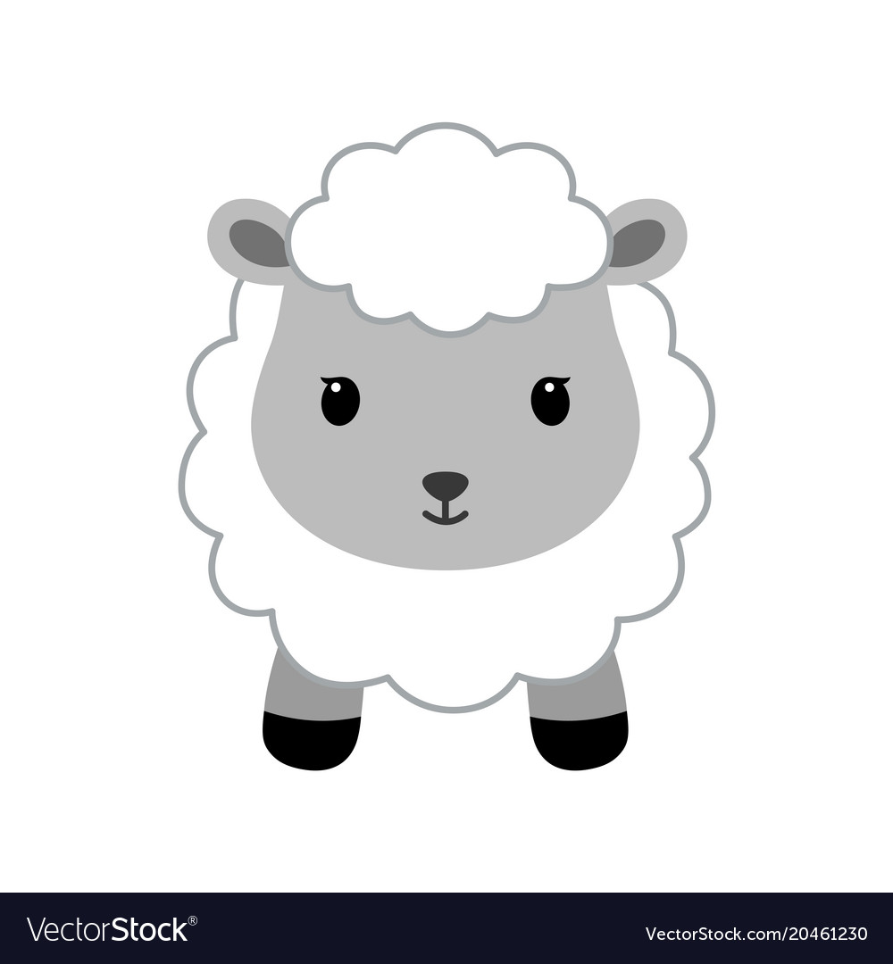 Adorable sheep in modern flat style