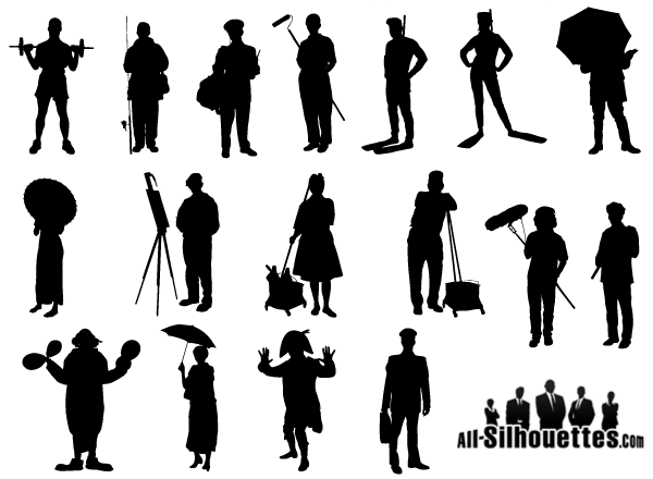 Working people silhouette.