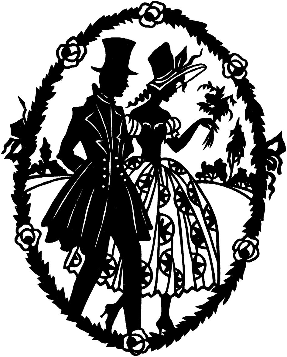 Silhouettes, old, old fashion, romantic, victorian