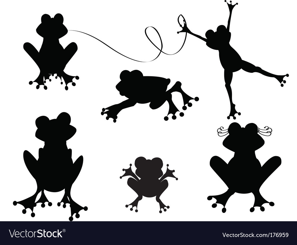 Cute frogs silhouette