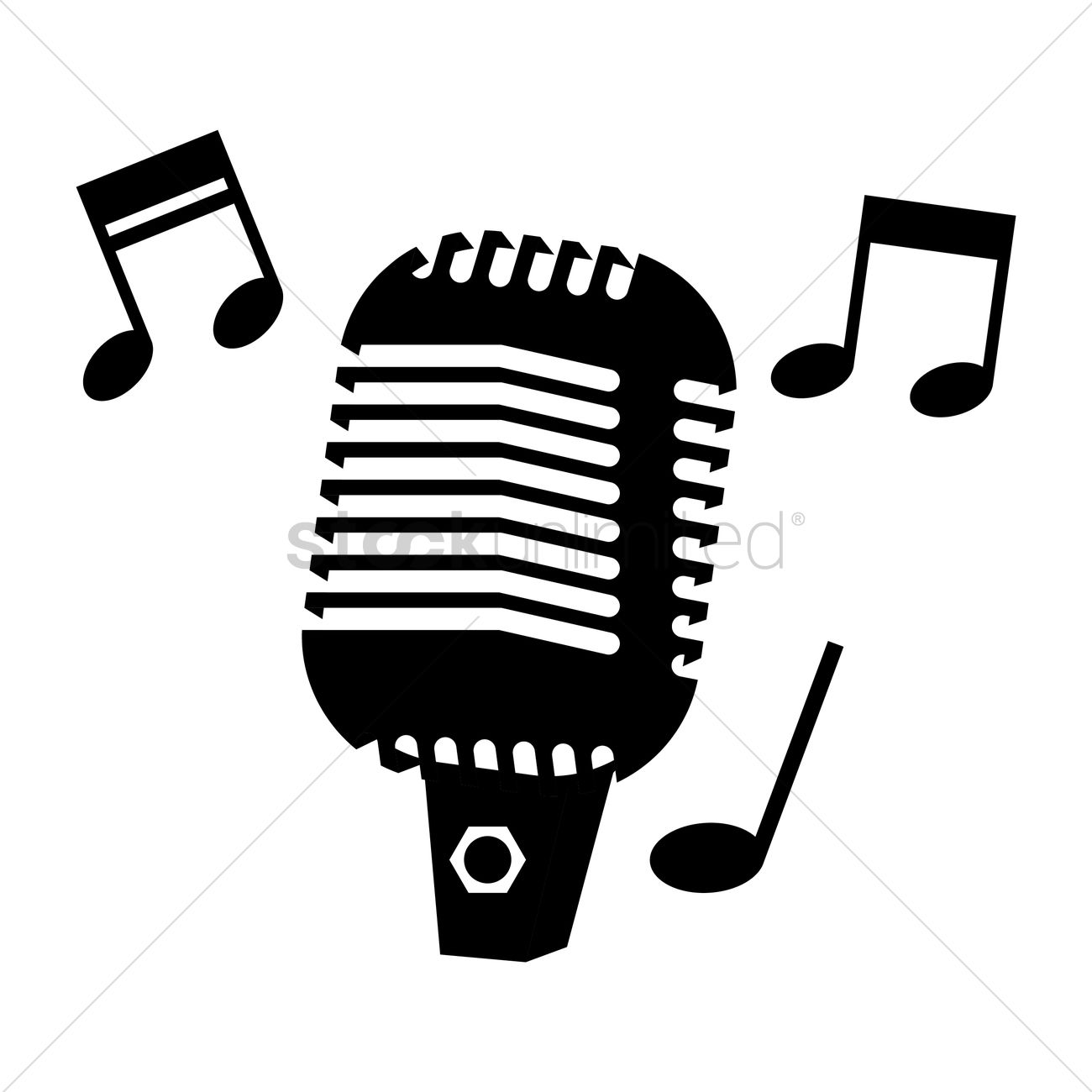 Free Silhouette of microphone Vector Image