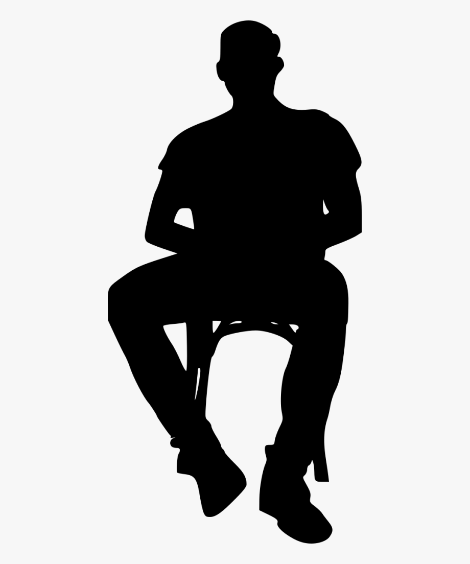 Man sitting silhouette.