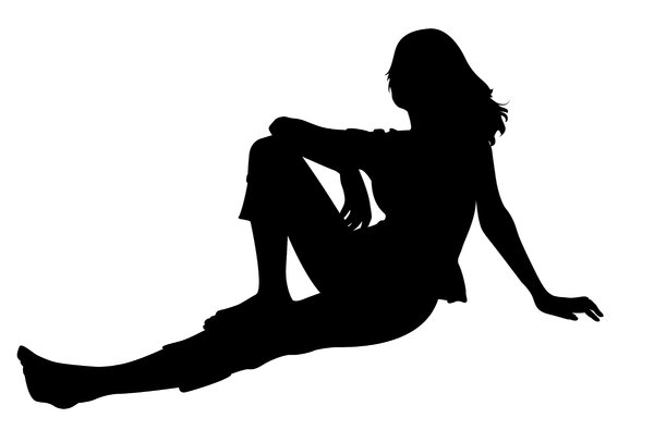 Free Woman Sitting Silhouette Png, Download Free Clip Art