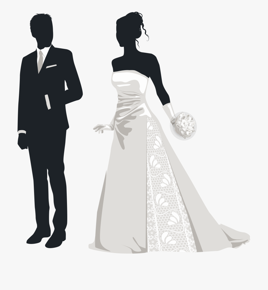 Bride And Groom Silhouettes Png Clip Art