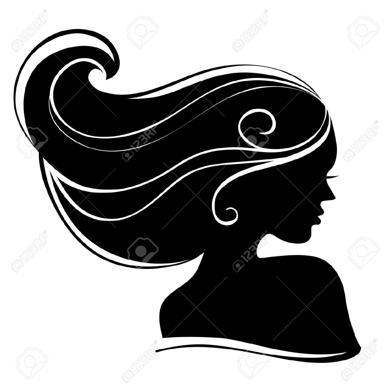 free clipart silhouettes woman head