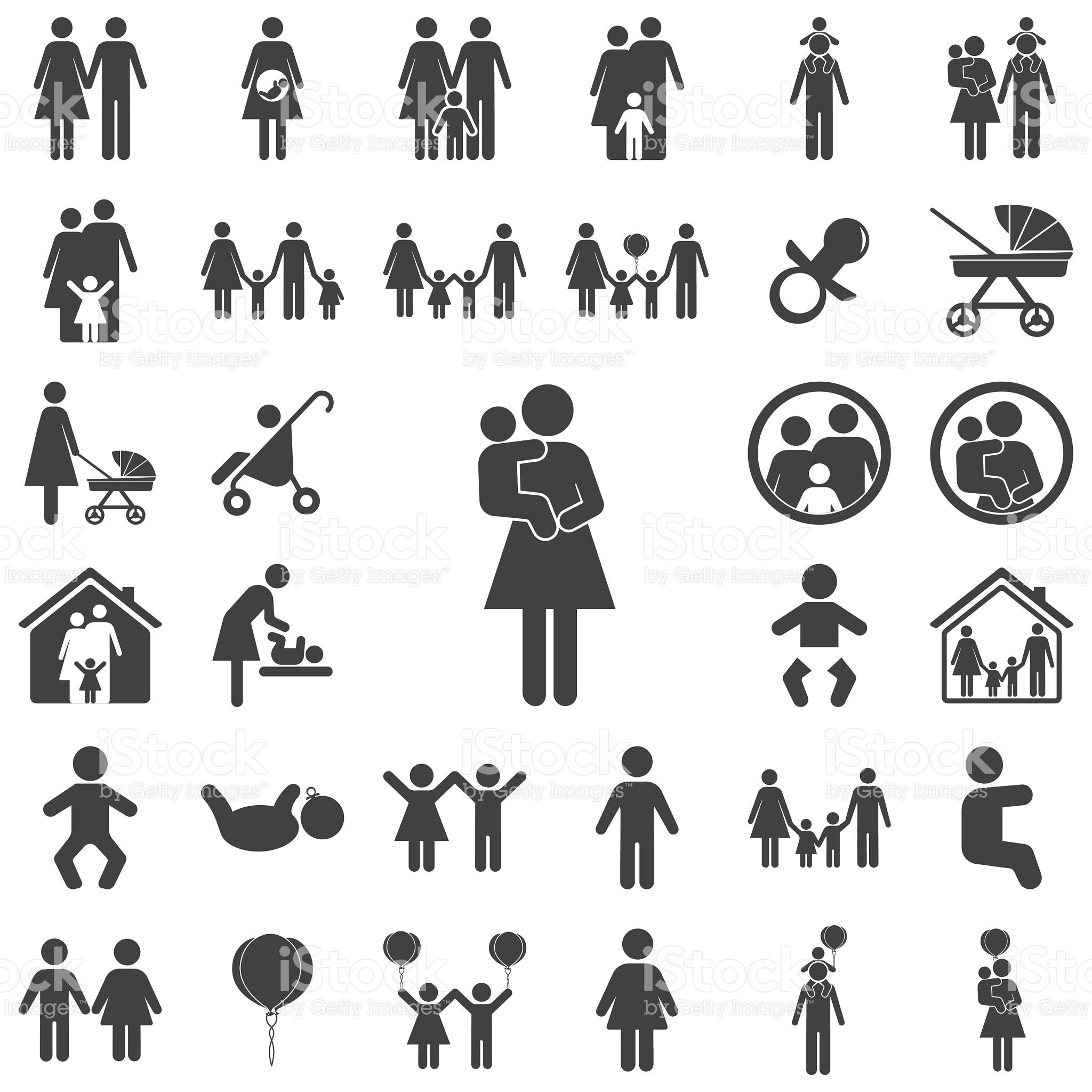 Mother and child vector symbol icon on the white background