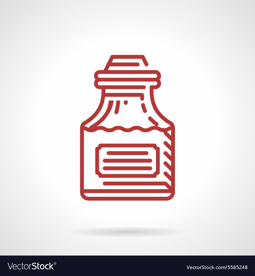 Tattoo ink bottle red line icon