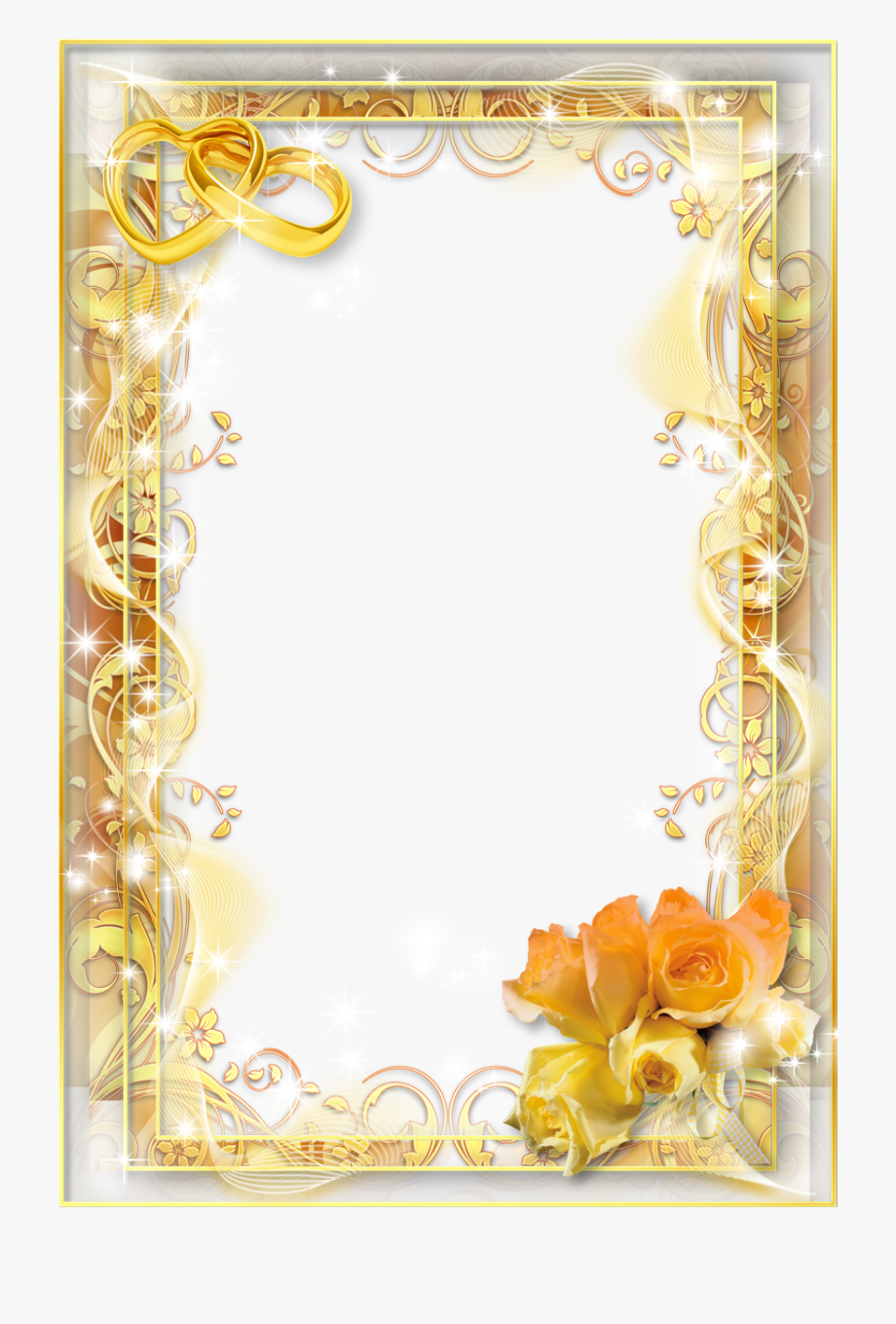 Gold wedding frame.