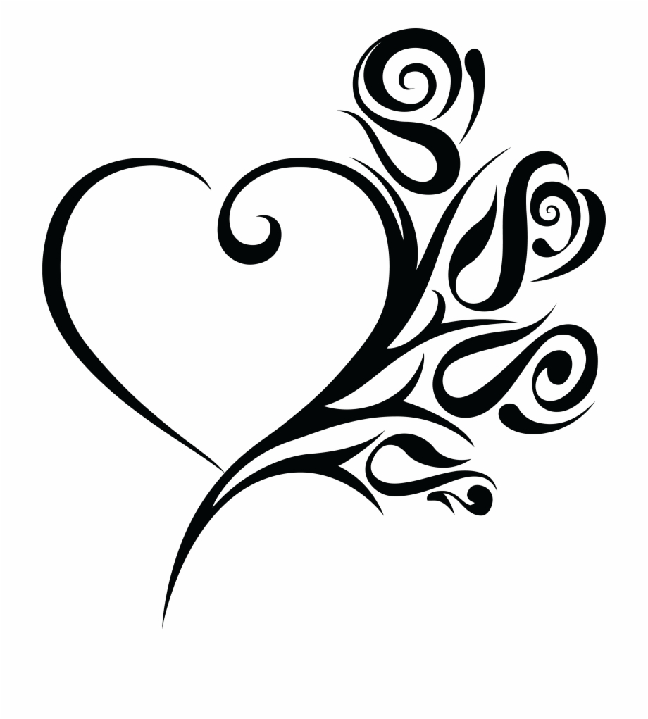 Love Letter Clipart Black And White Heart Png Hearts Wedding