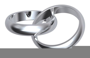 Silver wedding ring.
