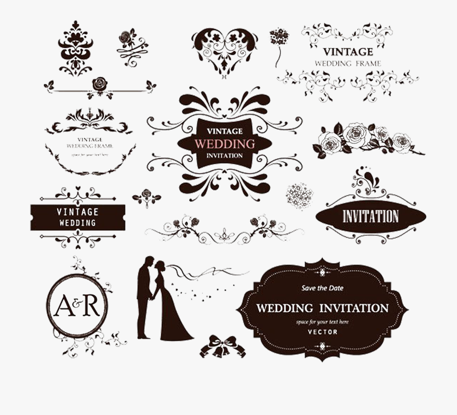 Label Clipart Wedding Invitation