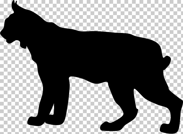 Boxer Bobcat Silhouette , lynx, black cat PNG clipart