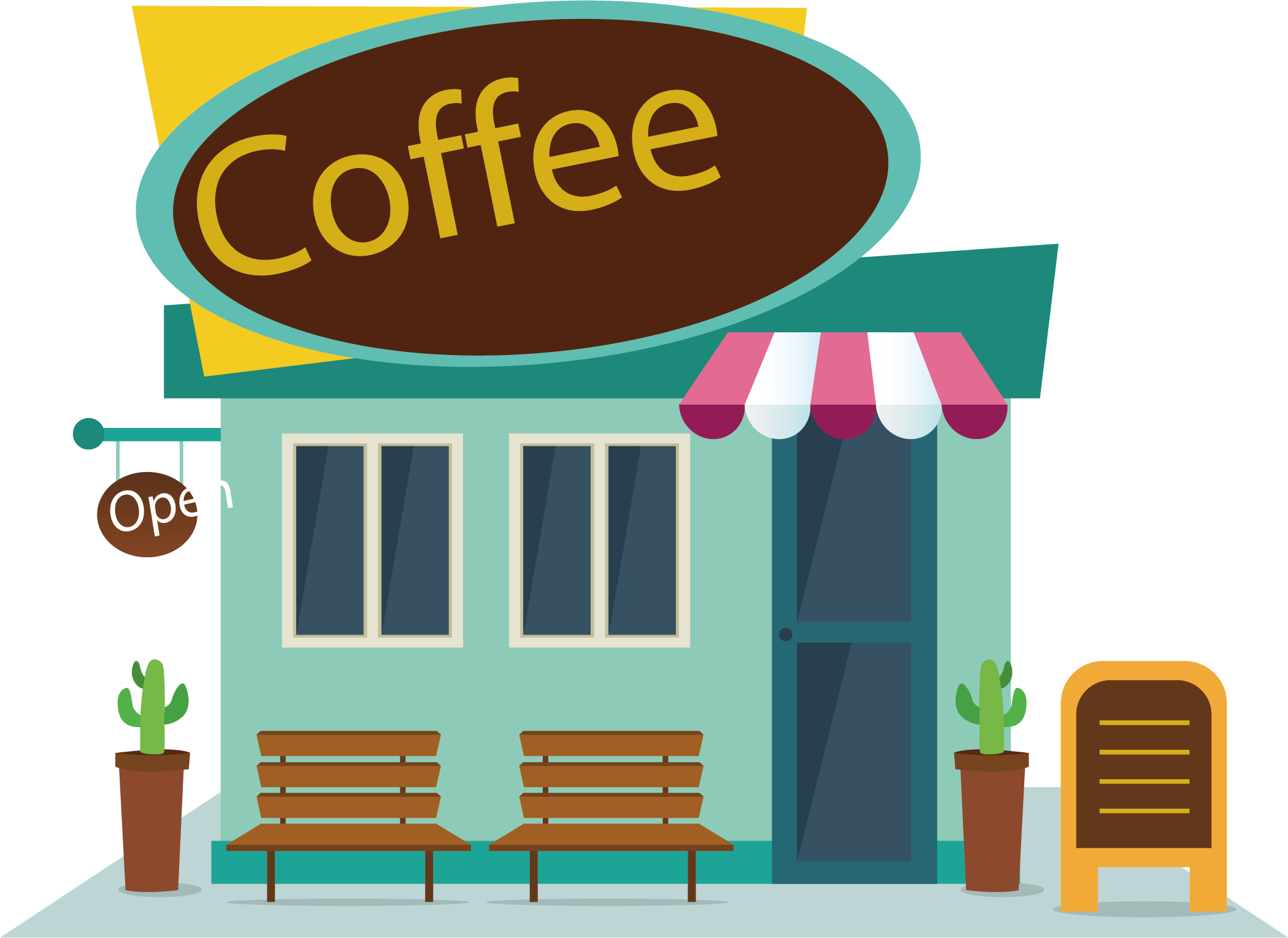 Download Shop Map Coffee Food Fast Vector Cafe Clipart PNG