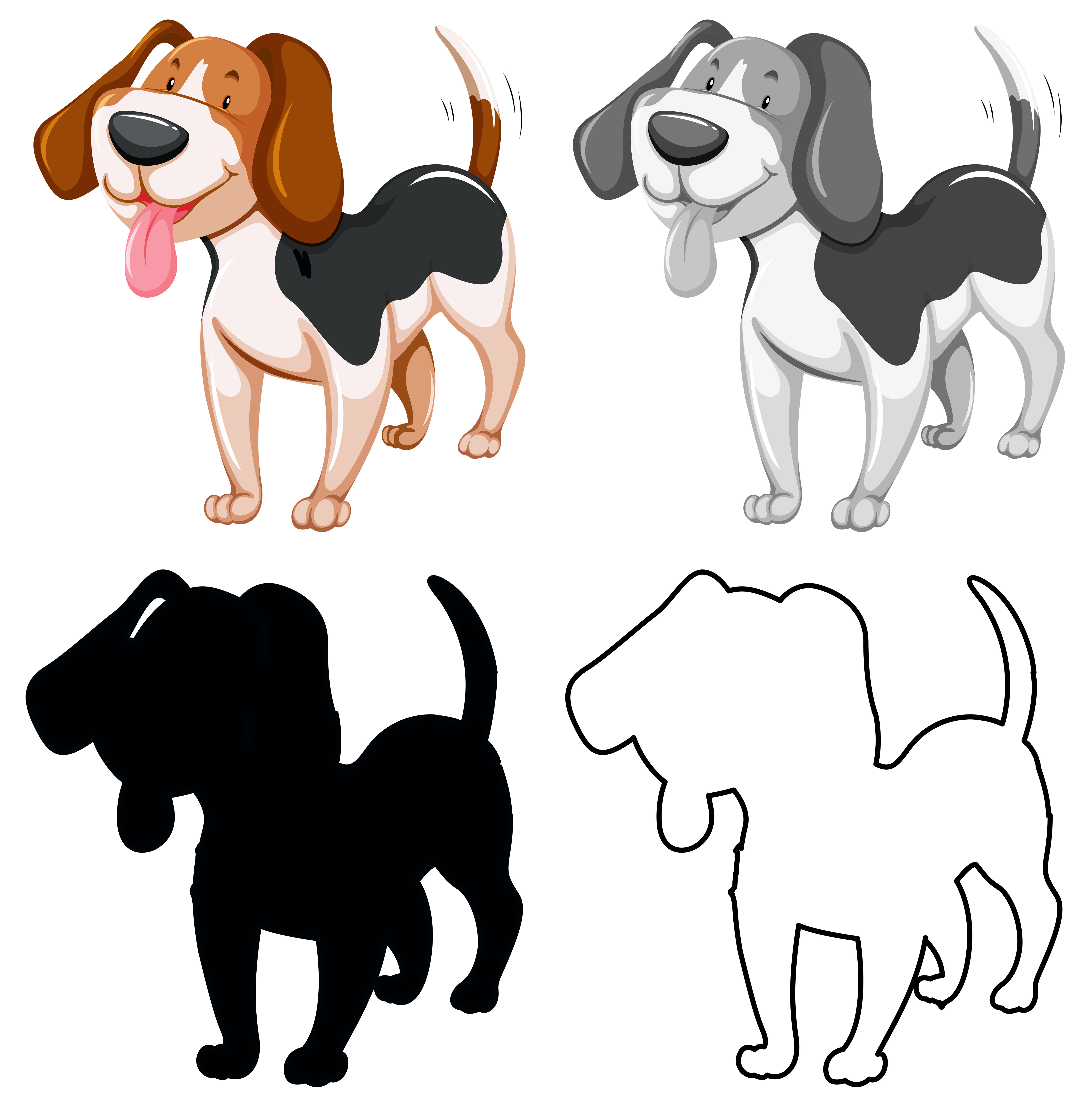 Dog Wagging Tail Free Vector Art