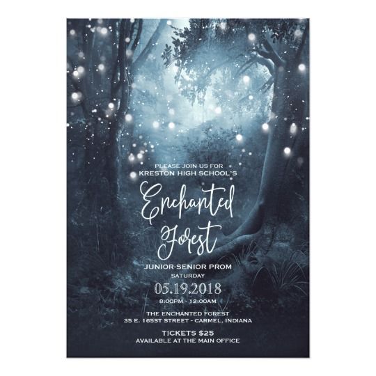 Enchanted Forest Themed Prom Invitations