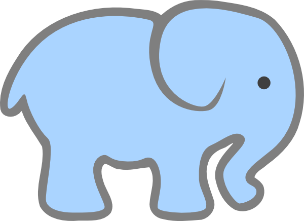 free elephant clipart blue