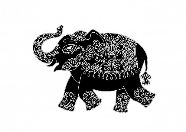Elephant Clipart Mehndi Pattern Free Stock Photo