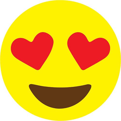 Heart eye emoji.