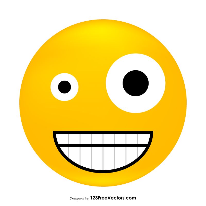 Zany Face Emoji Vector Free