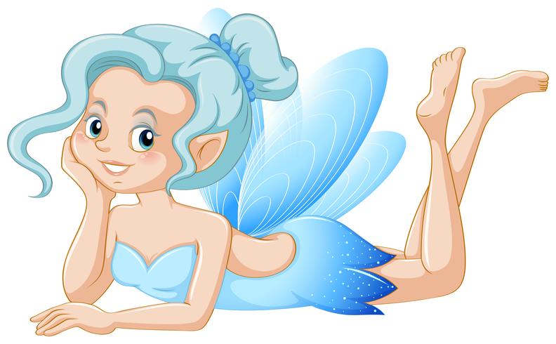 Blue fairy with happy face