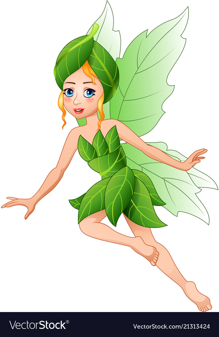 Cartoon beautiful flying fairy