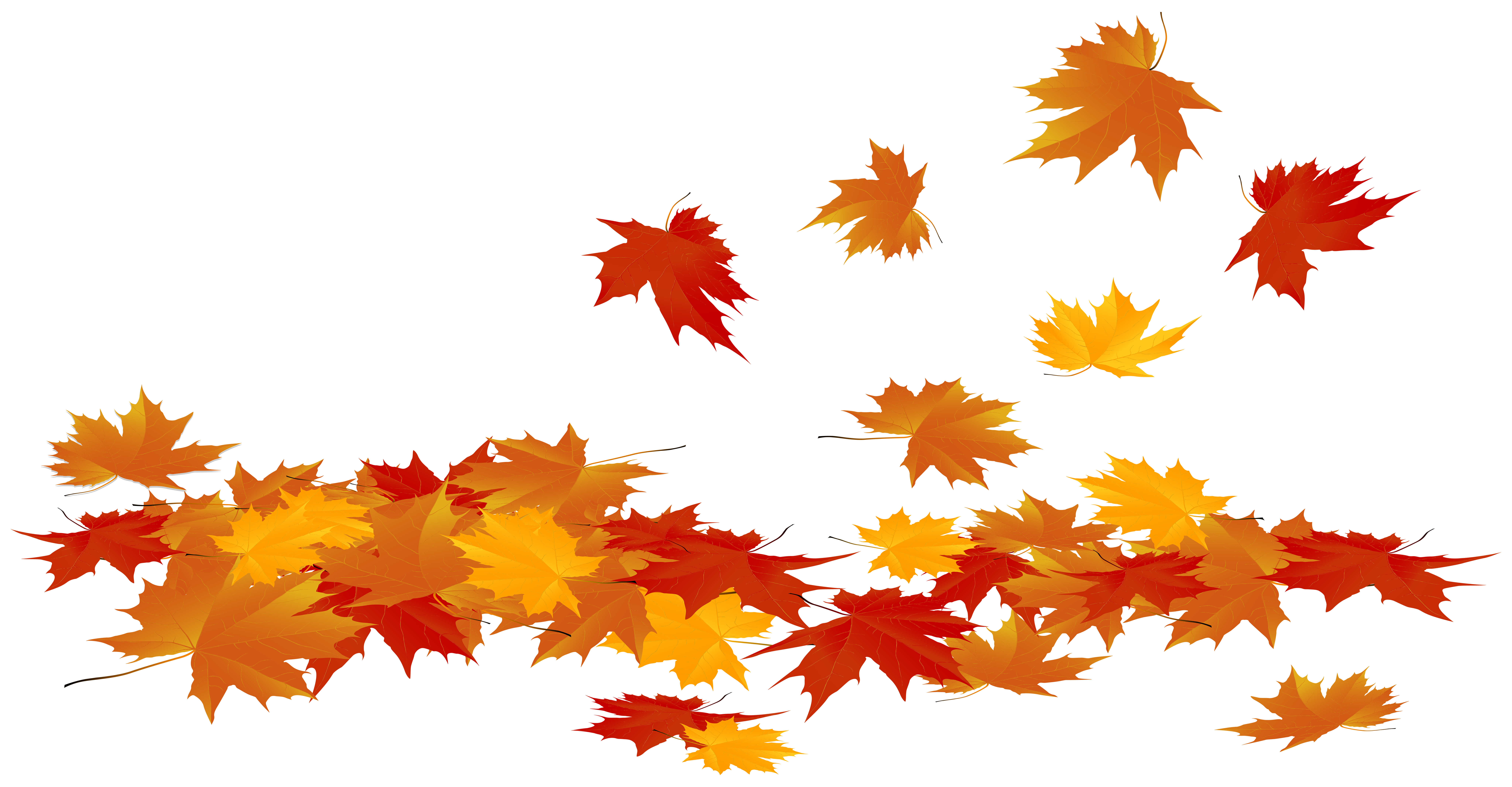 Fallen Autumn Leaves PNG Clip Art Image