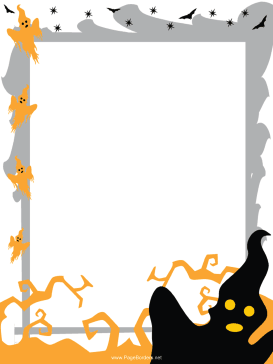 This free, printable, Halloween border features spooky