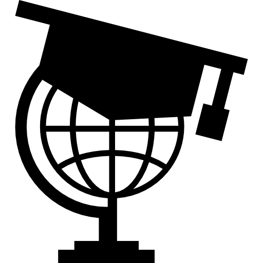 Earth globe with graduation cap on top Icons