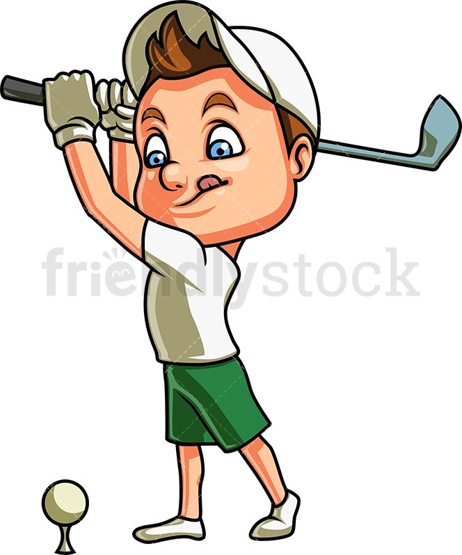 Little Boy Playing Golf