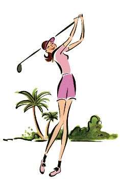 Ladies golf clipart.