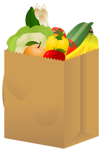 Bags groceries clipart.