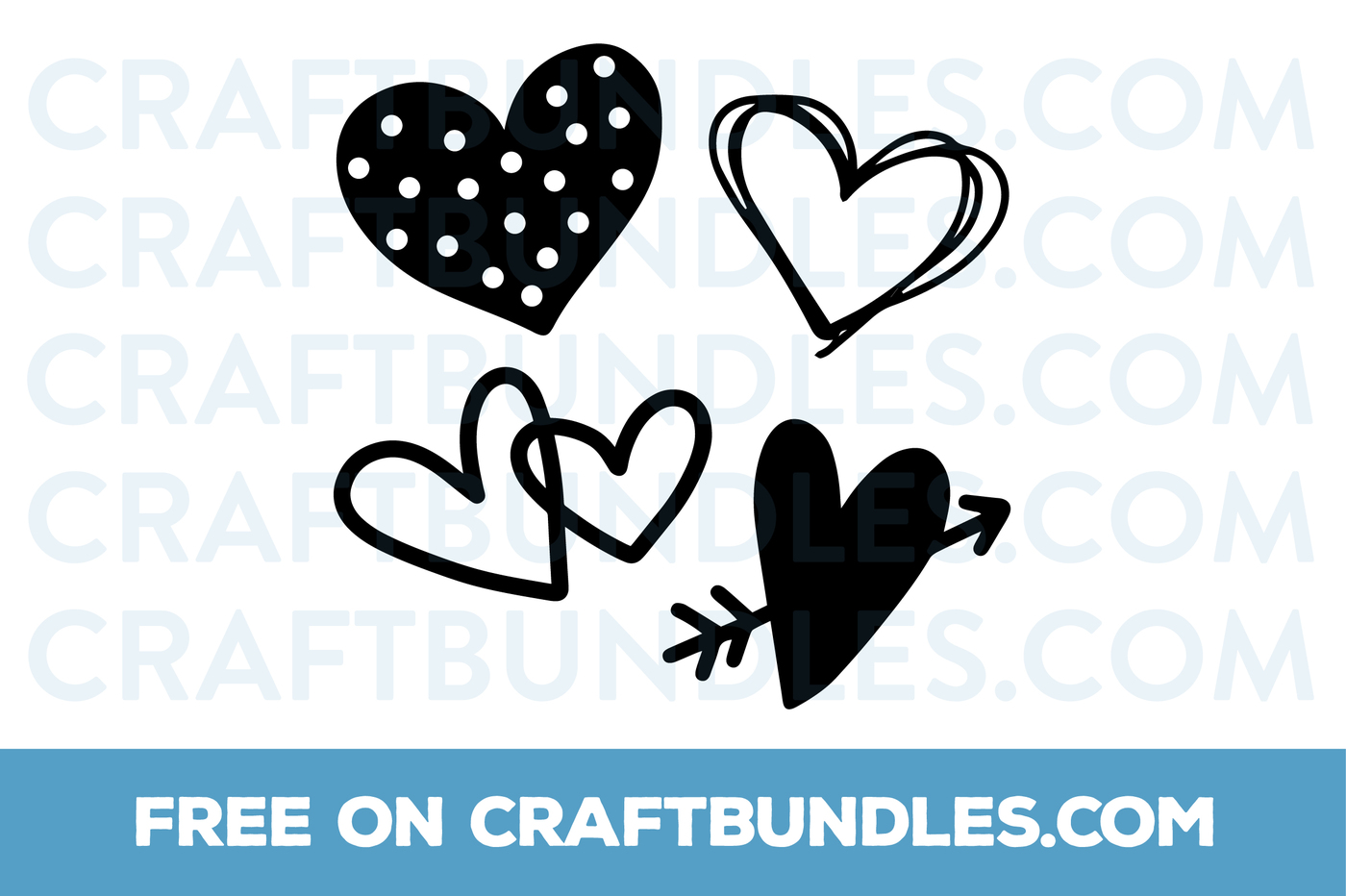 FREE Doodle Hearts by CraftBundles