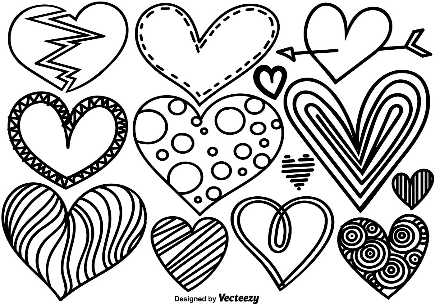 Heart Doodle Free Vector Art