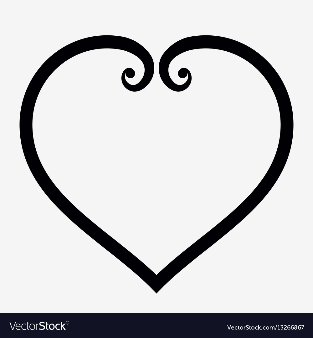 Heart outline icon elegant minimal design style