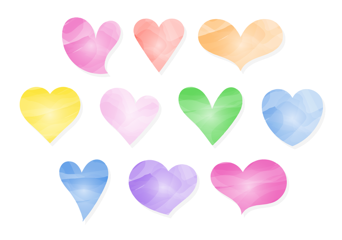 Free watercolor hearts.
