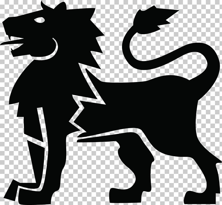 Lion heraldry black.