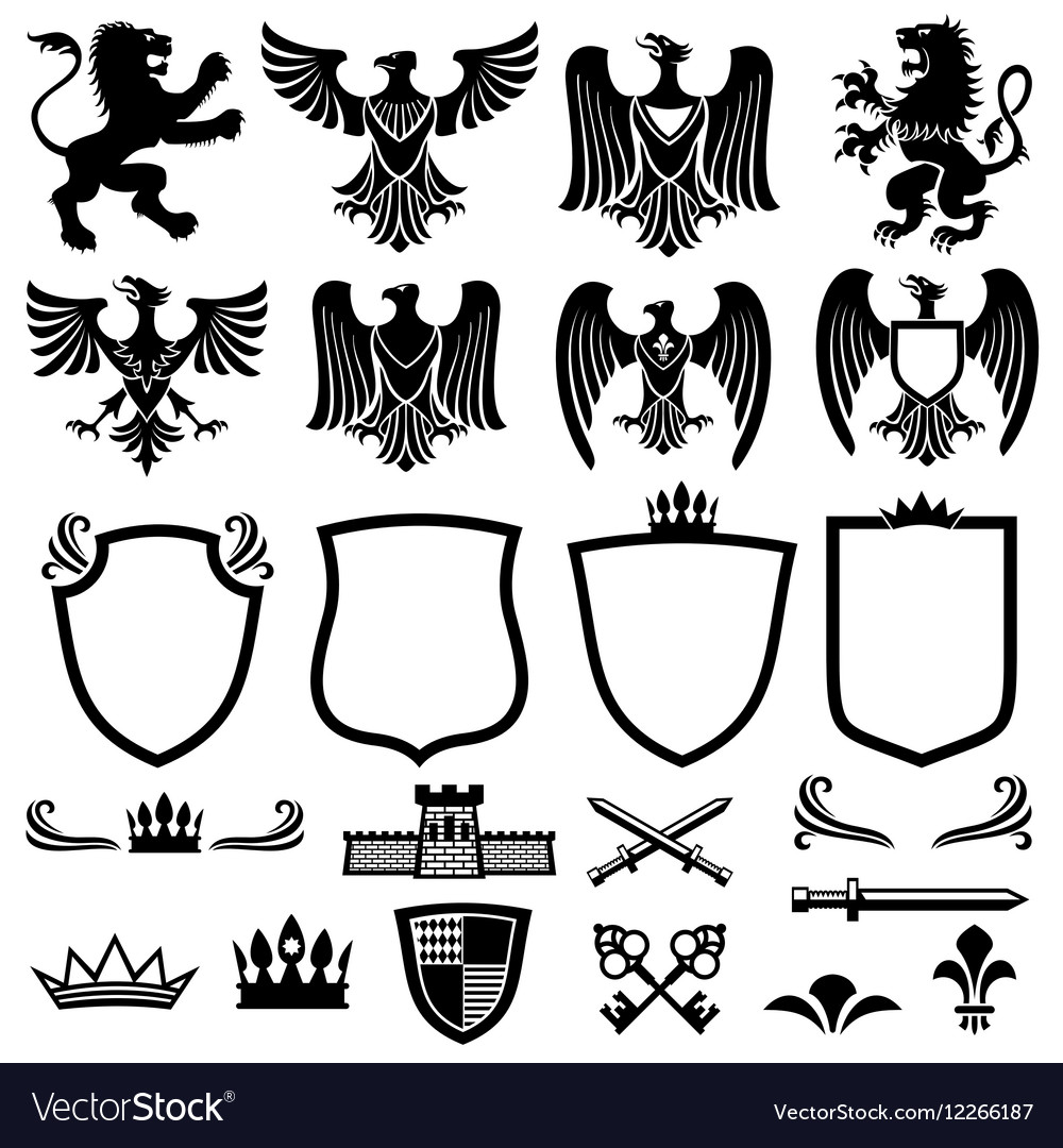 Family coat of arms elements for heraldic