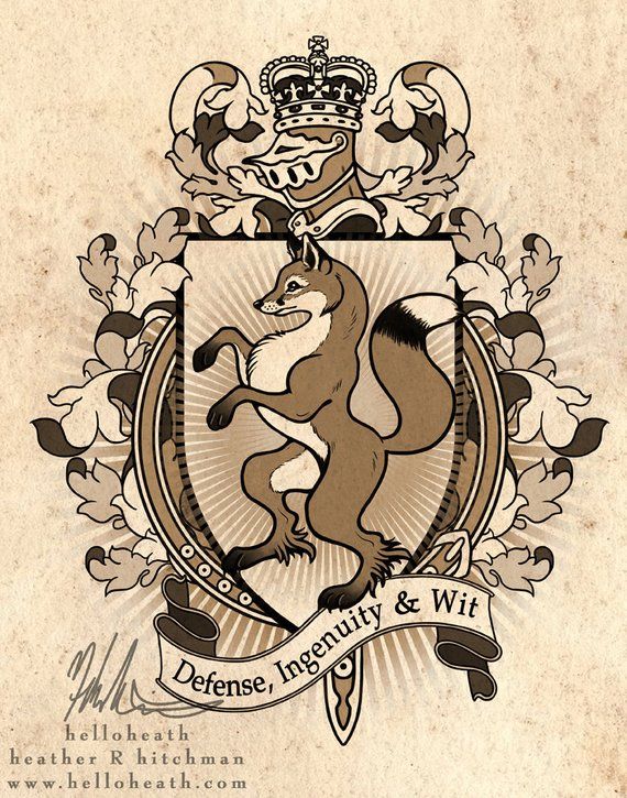 Fox Coat Of Arms Heraldry Art Print