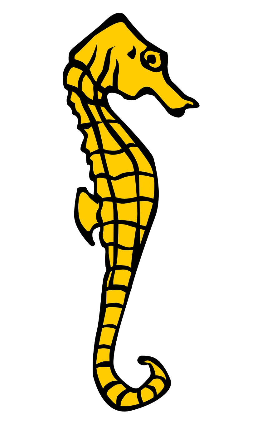 Seahorse yellow heraldry.
