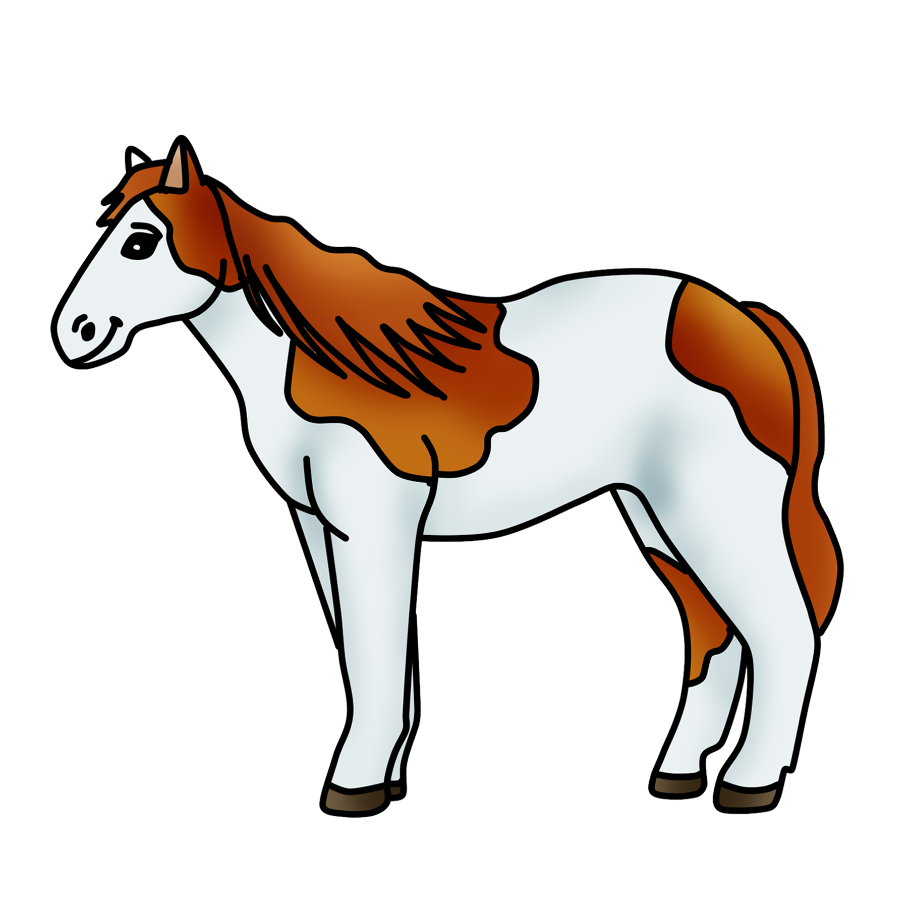 Spotted horse clipart.