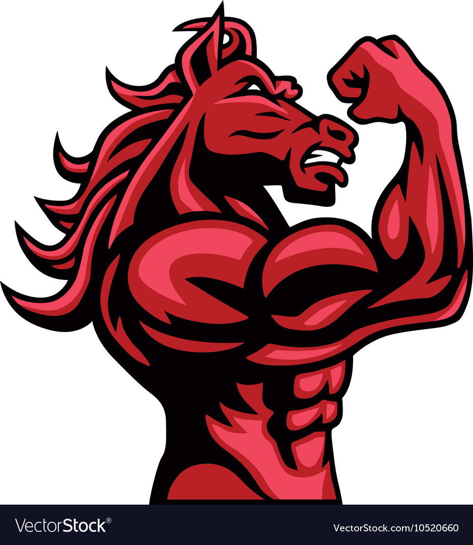 Red horse bodybuilder.