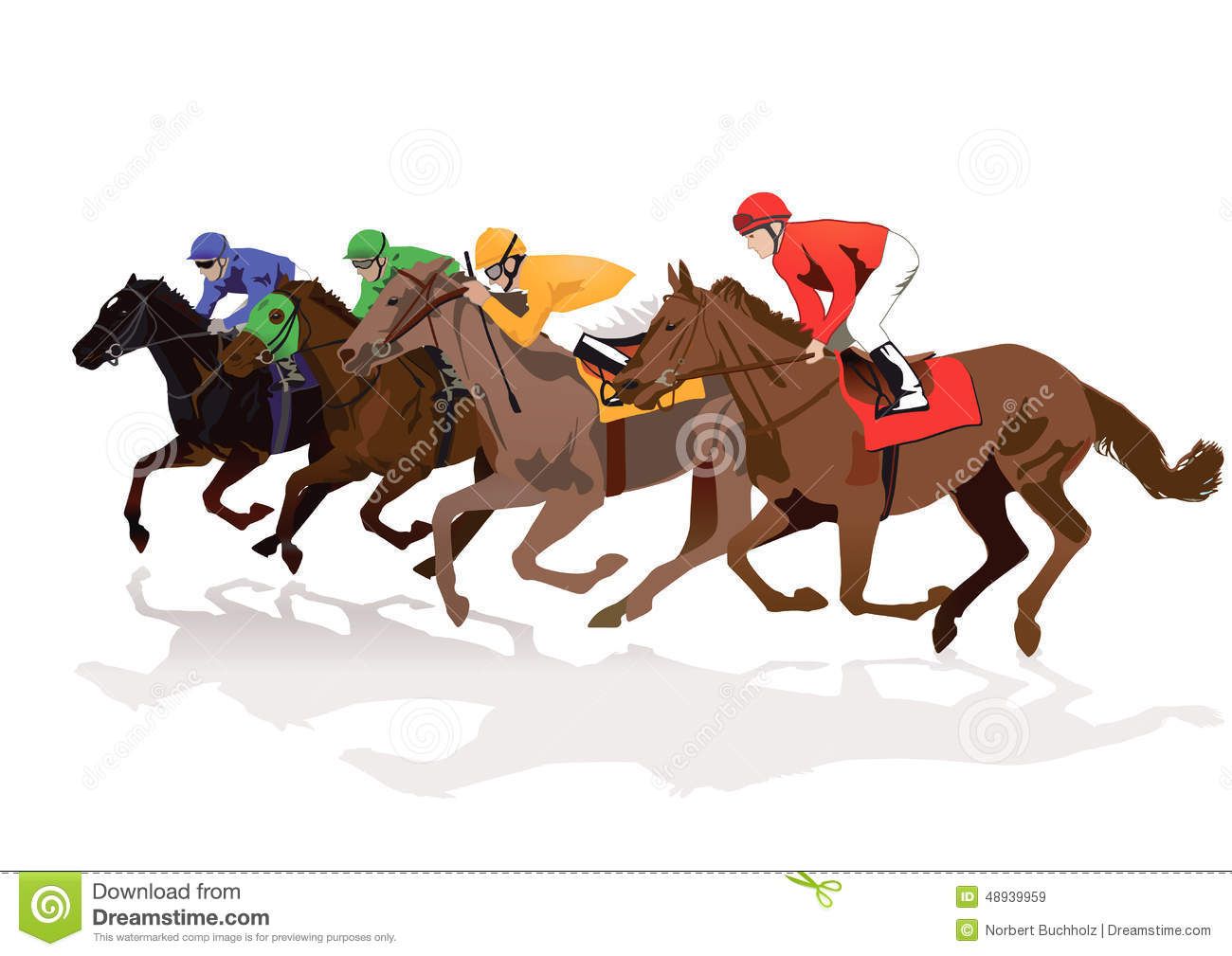 Racing horses clipart free