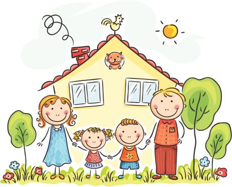 free houses clipart family