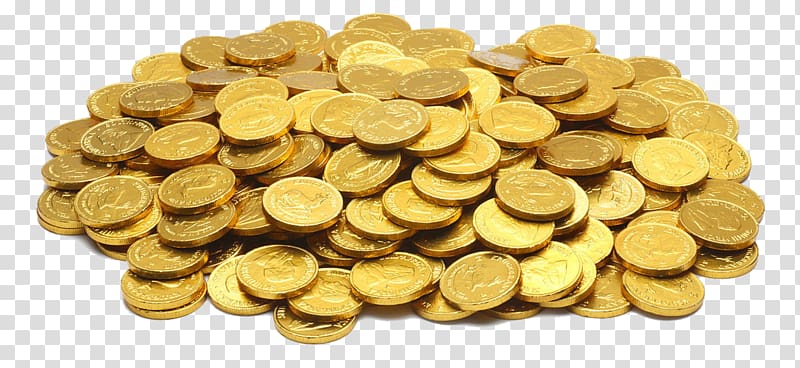 Goldcolored coins gold.