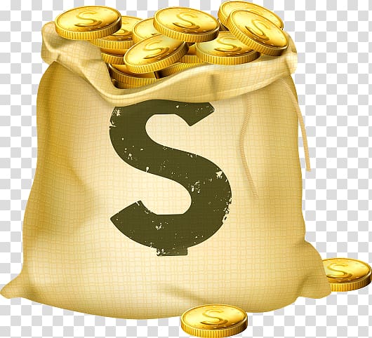 Money bag Gold coin, money bag transparent background PNG