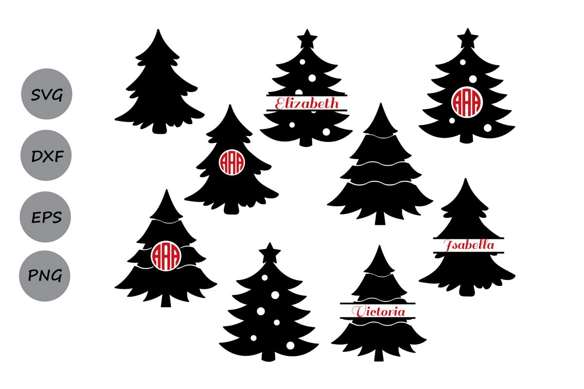 Christmas tree svg, Christmas tree Monogram Svg, christmas tree clipart,  christmas tree cut file, Christmas Svg, Christmas tree Silhouette