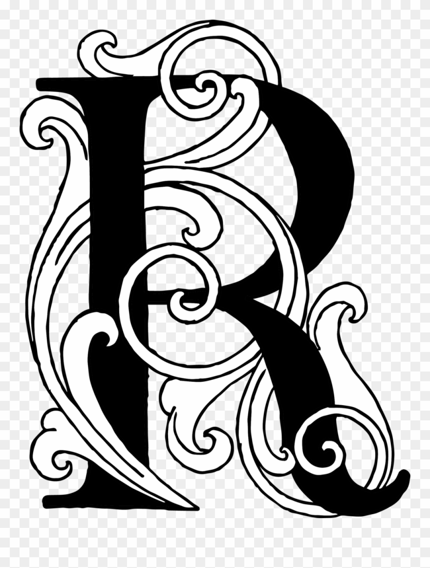 Engraving scrollwork clipart.