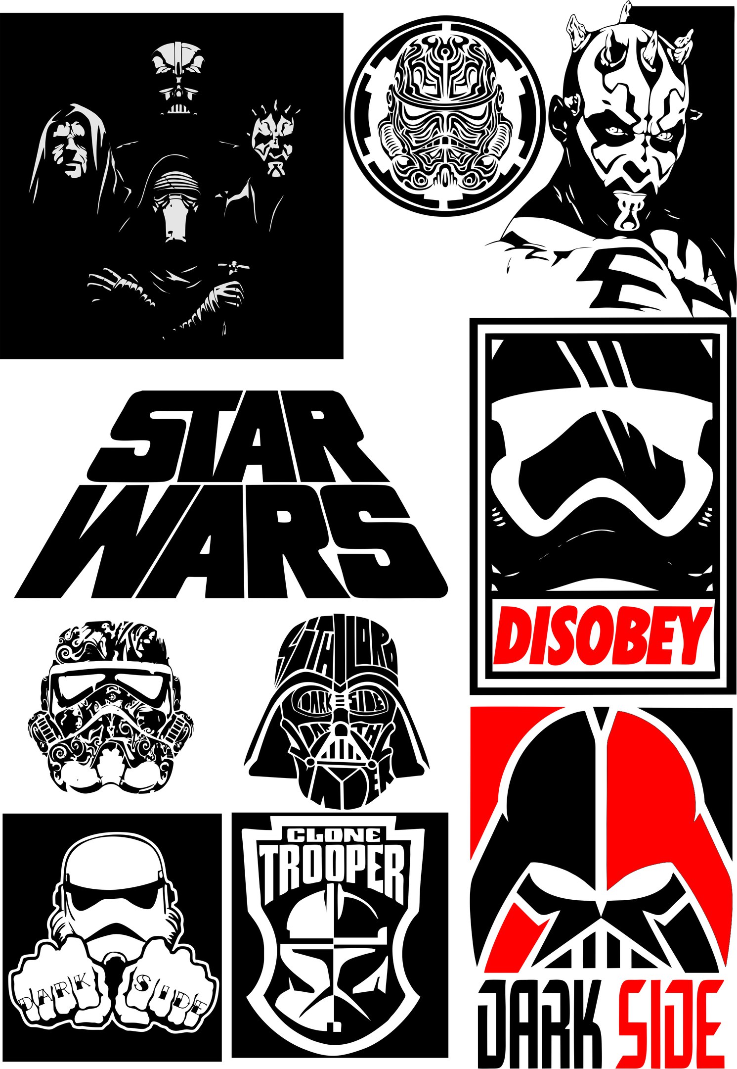 Star Wars Silhouette Vector Pack Free Vector cdr Download